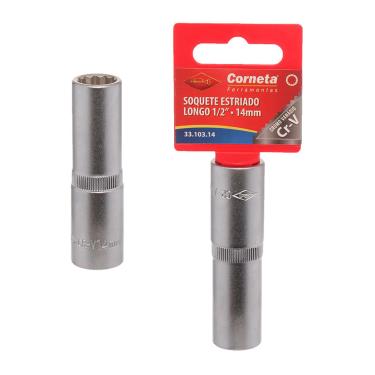 Imagem de Soquete Estriado Longo 1/2 14Mm Corneta