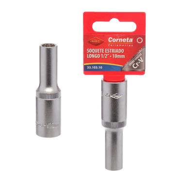 Imagem de Soquete Estriado Longo 1/2 10Mm Corneta