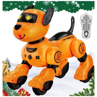 Imagem de Cachorro robô programável Anysun laranja com controle remoto voz toque dança e seguir