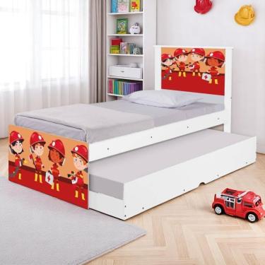 Imagem de Bi Cama Infantil Solteiro 195cm X 96cm Kmteb Bombeiros