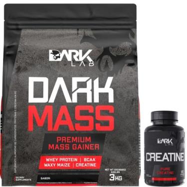 Imagem de Kit Hipercalórico Dark Mass 3kg + Creatina Pura Monohidrata 120 Caps D