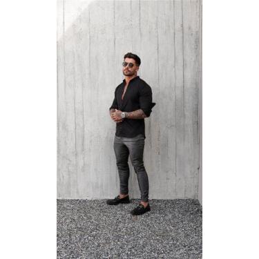 Imagem de Calça Masculina Alfaiataria Skinny - Dennis Beumont, Lavagem jeans gra
