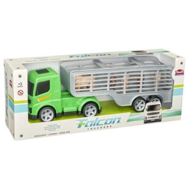 Imagem de Caminhão Carreta Falcon Truckers Carga Viva - Com Grades Para Animais 