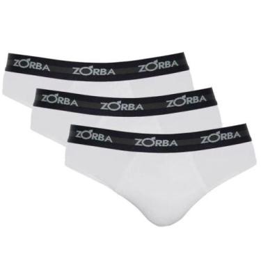 Imagem de Cueca Zorba Slip em Algodão 764 C/3, Branco, Branco, Branco, G