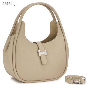 Imagem de Bolsa Feminina de Ombro e Transversal Inspiração Luxo Meia Lua com Div