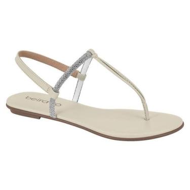 Imagem de Sandália Rasteirinha Beira Rio feminina com strass brilho conforto Ver