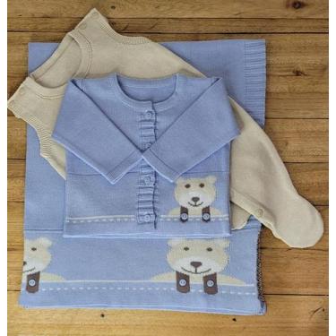 Imagem de Kit Saida Maternidade Tricot De Luxo Urso - Dublin Modas