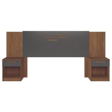 Imagem de Cabeceira Cama Box Madeirado Casal/Queen Loanda c/ 2 Mesas e 2 Gavetas