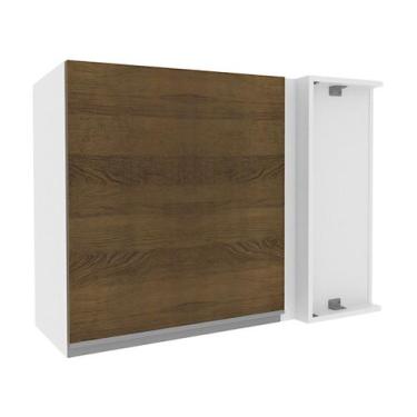 Imagem de Armário De Cozinha Aéreo de Canto 100% MDF 1 Porta Branco/Rustic Acord