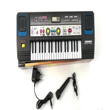 Imagem de Teclado Elétrico Musical Infantil com microfone e fonte -  toys
