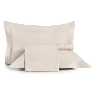 Imagem de Jogo De Cama King 4 Peças Altenburg Algodão Lux 200 Fios Bege Delavé