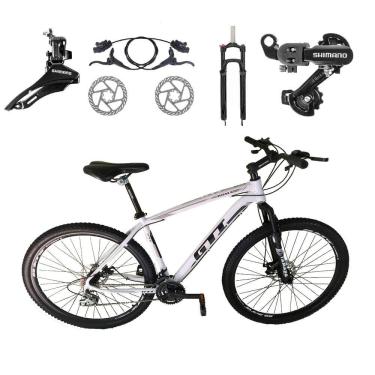 Imagem de Bicicleta Aro 29 GTI Roma Shimano 24v K7 Freio a Disco Hidráulico Garfo Com Trava - Branco