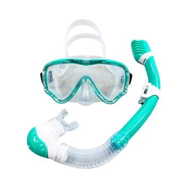Imagem de Conjunto De Snorkel Antiembaçante Para Crianças Com Capa Para O Nariz,