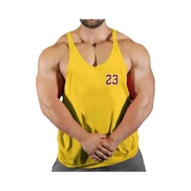 Imagem de Camiseta Sem Mangas Para Academia Masculina, Top De Fitness, T-shirt D