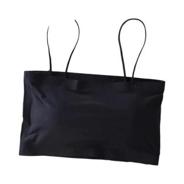 Imagem de Camisetas Sem Costura De Seda Gelada Para Mulheres, Tops Com Alças Fin