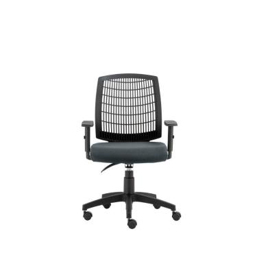 Imagem de Cadeira Giratória Roal Unik Crepe Grafite 120kg com Braços Reguláveis e Ajuste de Altura