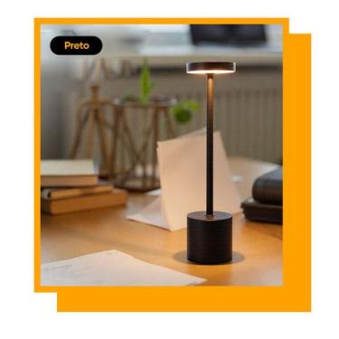 Imagem de Luminária de Mesa 3 Tons Cabeceira Luxuosa Abajur Recarregável Escriva