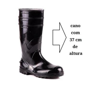 Imagem de Bota pvc cano longo 37cm Preta 85BPL600SF Bracol sem forro, 40, Preta