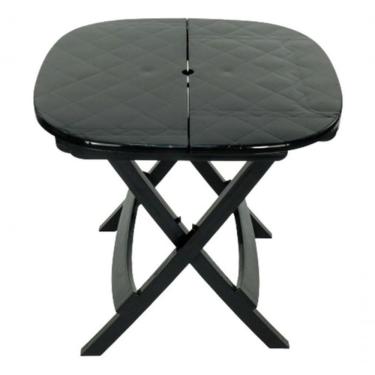 Imagem de Mesa Dobrável Retangular em Plástico Resistente com Furo para Ombrelone para Jardim Var...