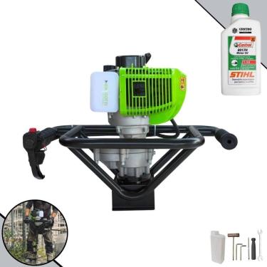 Imagem de Perfurador de Solo MPS52 à Gasolina 2T 52CC 1,8HP com Óleo 2T Castrol Stihl Laranja Menegotti