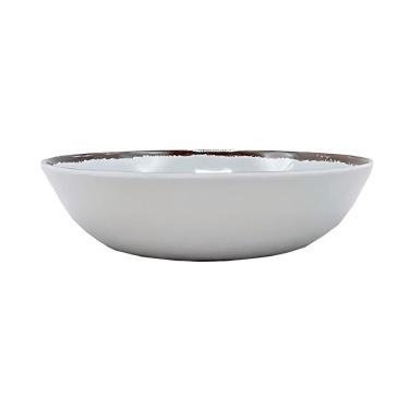 Imagem de Tigela Tigela de Melamina - Areia - 25,4x6,7CM para Saladas Frutas Massas em Material Leve Resistente Uso Diário Areia