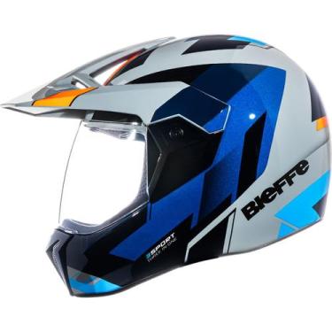 Imagem de Capacete moto cross com viseira Bieffe 3 Sport, 3 Sport - React Cinza 