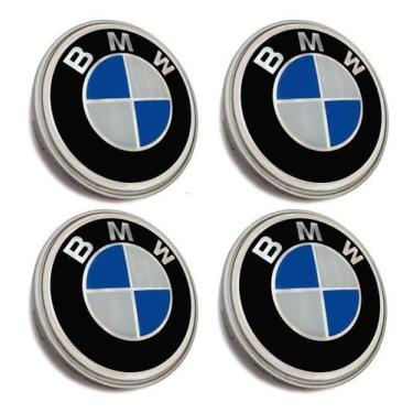 Imagem de Jogo 4 Calota calotinha Roda Liga Leve BMW Até 2018 Azul 69mm  - GFM