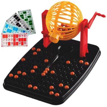 Imagem de Jogo De Bingo De Mesa Infantil E Adulto 48 Cartelas 90 Bolinhas Globo 