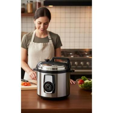 Imagem de 2x Panela Elétrica Pressão 5L 10 Menus 900W Preto/Prata 220V - Congrat