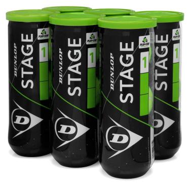 Imagem de Bola de Tênis Dunlop Stage 1 Verde Pack com 06 Tubos-Unissex