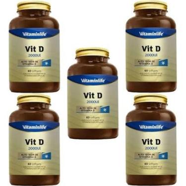 Imagem de Kit 5X Vit D 2000UI - 60 Softgels - Vitaminlife-Masculino