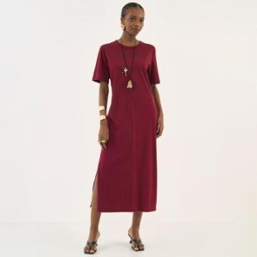 Imagem de Vestido Midi Colcci Aplicação Bordô Feminino-Feminino