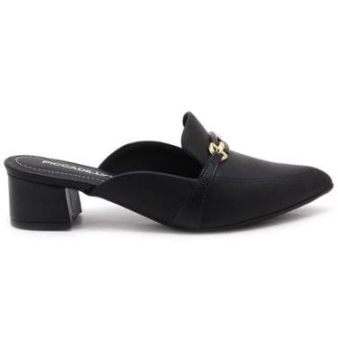 Imagem de Sapato Mule Piccadilly Napa Bico Fino Salto Grosso Médio Feminino 739093-Feminino