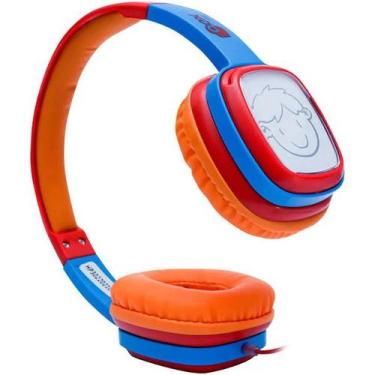 Imagem de Fone de Ouvido Infantil OEX KIDS Cartoon HP302 85DB Vermelho e AZUL