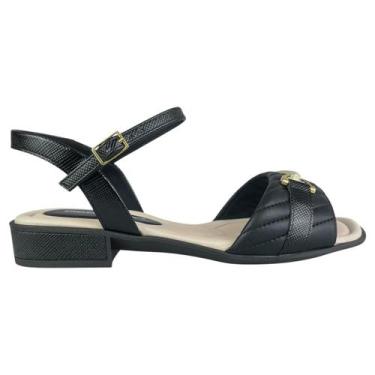 Imagem de Sandália Feminina Piccadilly Salto Baixo Joanete, Preto, 38