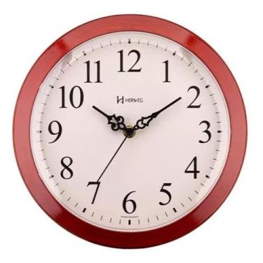 Imagem de Relógio De Parede Quartz 26Cm Original 1 Ano De Garantia, Mogno