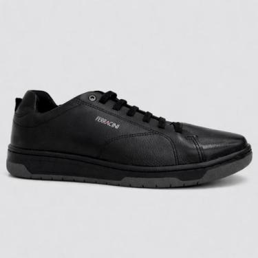 Imagem de Sapatênis Couro Ferracini Vox 8061 617B Preto Masculino, 42