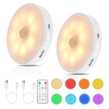Imagem de Sensor de movimento recarregável LED Okerich RGB com luz noturna, paco