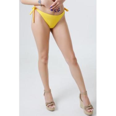 Imagem de Calcinha Fio Dental Pq Liso Amarrar - Mariazinha da Praia, Amarelo, P