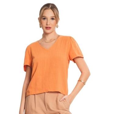 Imagem de Blusa Feminina Comfy Select Endlees Laranja em Linho, Laranja, P