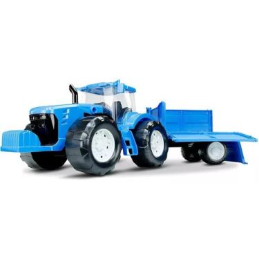Imagem de Trator Traçado Com Carreta 51 Cm Roma Brinquedos - Ref. 0371
