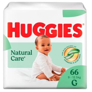 Imagem de Fralda Huggies Natural Care Tamanho G com 66 Unidades Descartáveis