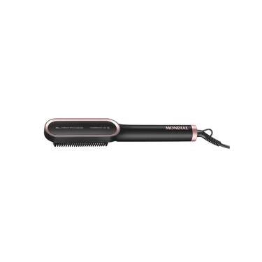 Imagem de Escova Alisadora Black Rose Mondial Preto/rose EA-07 Bivolt