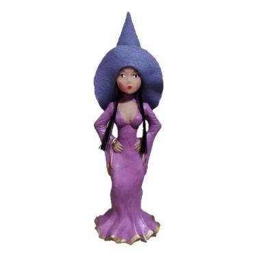 Imagem de Agatha Estatueta Bruxinha Vestido Lilas Morena - Decore Casa