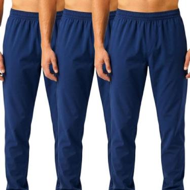 Imagem de Kit 3 Calças de Tactel Leve Jogger Masculina Academia Casual Treino Es