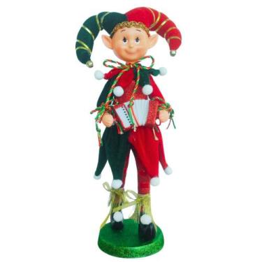 Imagem de Boneco Elfo Bobo da Corte Decoração Natalina 45x14x14cm - Rio Master
