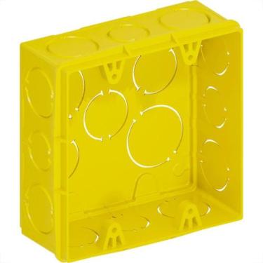 Imagem de Caixinha De Luz Pvc Tigre Amarela 4X4 - Kit C/12 Pecas