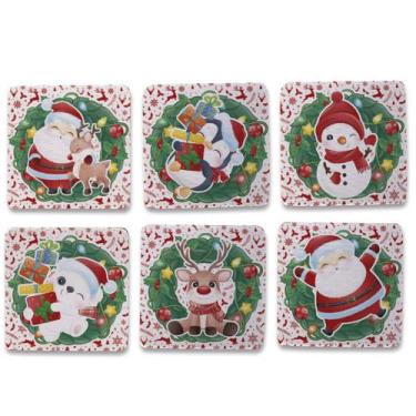 Imagem de Kit 6 Porta Copos de Natal Quadrado Decoração Natalina - Geek Vip, Bra