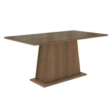 Imagem de Mesa de Jantar 53645Z2MOVI 6 Lugares Retangular Tampo de Vidro Amadeirado Rustic Madesa 160CM