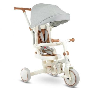Imagem de Triciclo Infantil Com Empurrador E Pedal 3 Em 1 Bicicleta Cinza - Prem